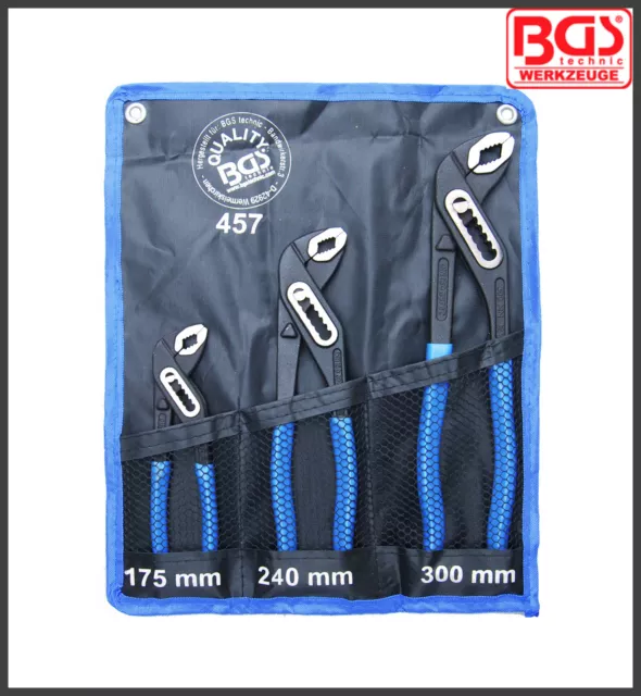 BGS - Waterpump Pliers Set, Box-Joint - 175. 240, 300 mm Long - 457