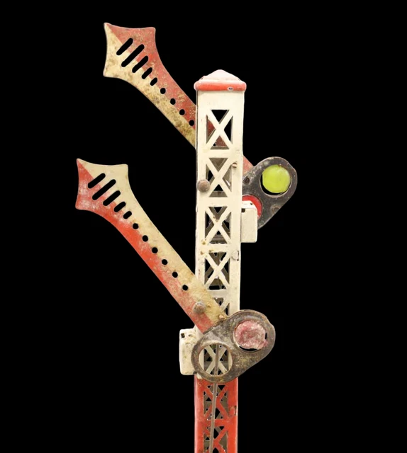 Ancien Signal 4 Feux Pour Train LR échelle O – Jouet Ferroviaire Vintage