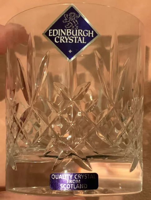 Rare Vintage New 6 Edinburgh Crystal Lomond 6oz Whisky Tumblers/Glasses Boxed