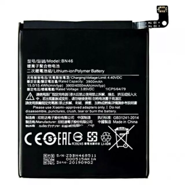 BATERIA BN46 PARA XIAOMI REDMI 7 / NOTE 8 / 8T / 2021 3900 mAh INTERNA REPUESTO