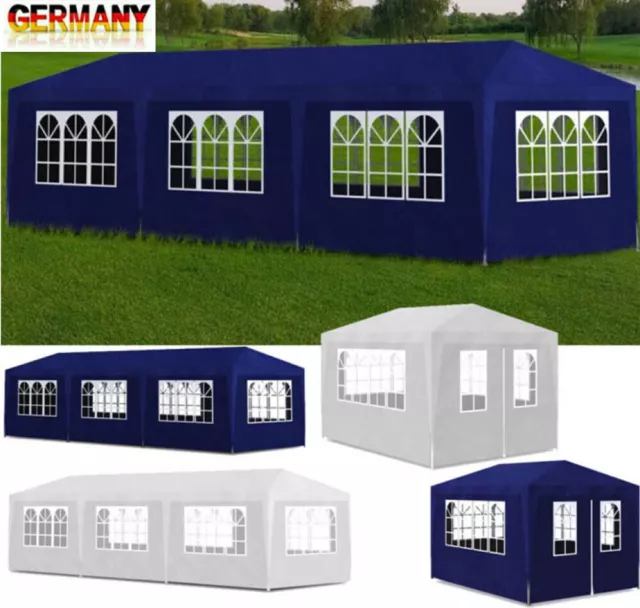 3 x 4/6/9m Gartenzelt Partyzelt mit Seitenteil WASSERDICHT BASIC Garten