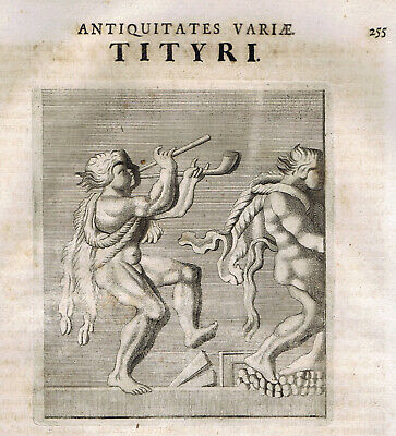 TITYROI (Tityri) flute-playing followers of god Dionysos-1696 Beger Engraving