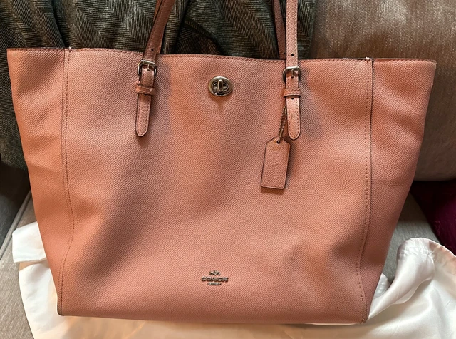 Coach, Leather Tote Diaper Bag in Baby Pink, preowned with original dust bag
