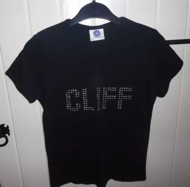 Cliff Richard SMALL LADIES European Tour 2014 Sequin Type T-Shirt BNWOT  Pit 32'