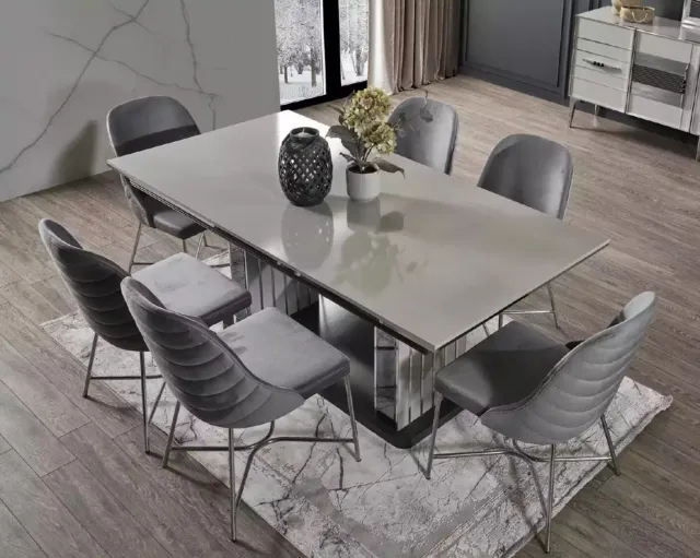 Mobili da salotto grigio tavolo da pranzo set sedie sala da pranzo mobili moderni design