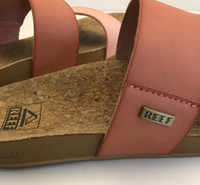 Reef Cushion Vista Sandals Women’s 8 Slip-On Coral/Salmon