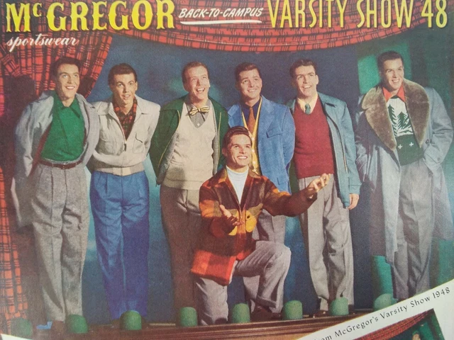 McGregor Sportswear Print Ad Original Vtg 1940s Back to School Varsity Monarch F