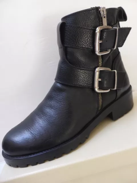 Bottines rock 40 cuir noir ZARA collection leather chunky boots