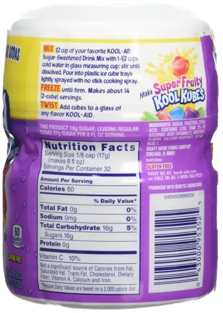 Kool Aid Grape Drink Mix Tub, 538 g Pack of 1 USA IMPORTED - BBE Oct 23 2