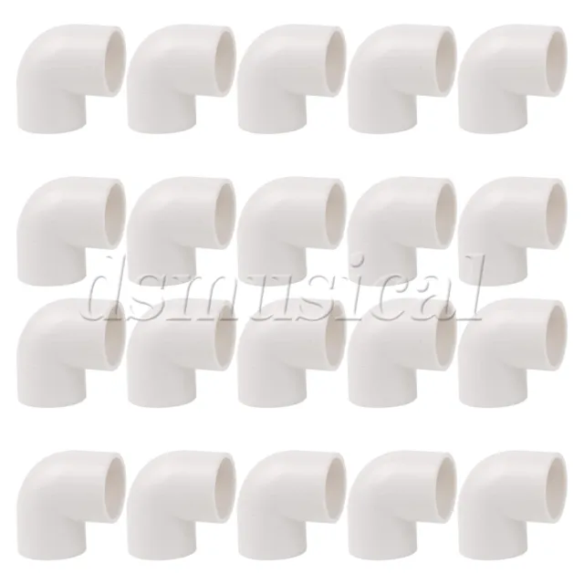 20 Pcs White 90 Degree Elbow Pipe Fittings 3/4" for Storage Rack Desks