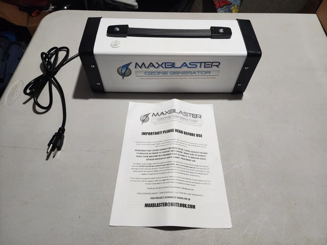 Maxblaster Ozone Generator 2015 USED 1 TIME! WORKS GREAT! Made in the USA Maxblaster Ozone Generator 2015 USED 1 TIME! WORKS GREAT! Made in the USA