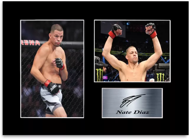 Nate Diaz MMA UFC Fighter Printed Signed Photo Display Poster A4
