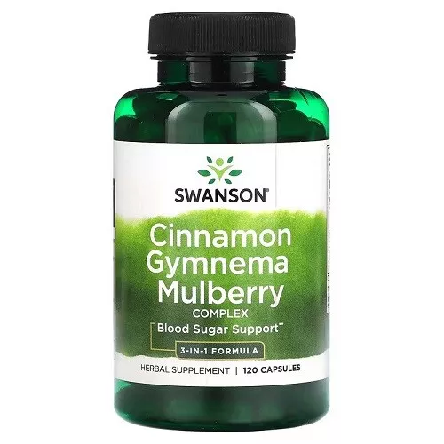 Swanson Cannelle Gymnema Mûrier Complexe Sang Sucre Cœur Support 120 Capsules