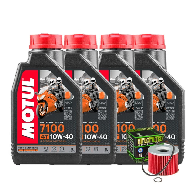 Motul 7100 10W40 Oil Change Kit + Filter For Kawasaki 650 KLE Versys 2007