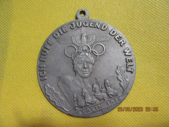 Berlin 1936 Games of the XI Olympiad medal, Ich rufe die Jugend der Welt Berlin 1936 Games of the XI Olympiad medal, Ich rufe die Jugend der Welt