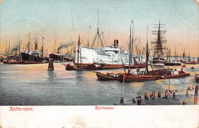 Postkarte - Niederlande - Rotterdam - Rijnhaven - Docks - Versand - 1904