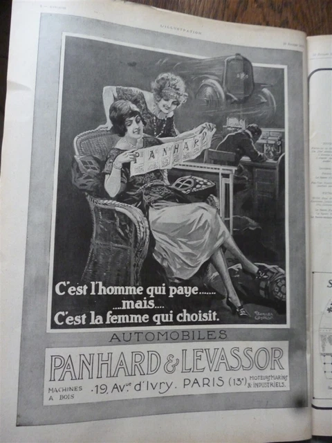 PANHARD voiture 166 publicité papier ILLUSTRATION 1920