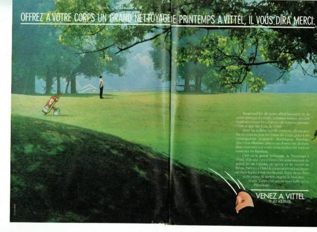 publicité Advertising 0421 1986   Vittel  cure thermale  nettoyage printemps 2p