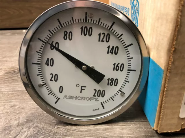Thermomètre bimétal Ashcroft 5" - Longueur 6" - Gamme 0/200 F - DJ245