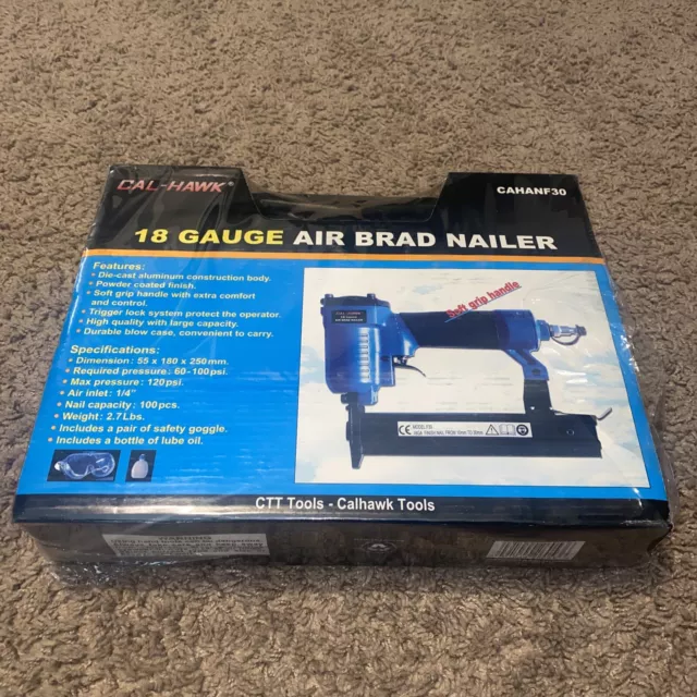 Cal-Hawk 18 Guage Air Brad Nailer! Cahanf30! Ctt Tools! See Sealed! New!