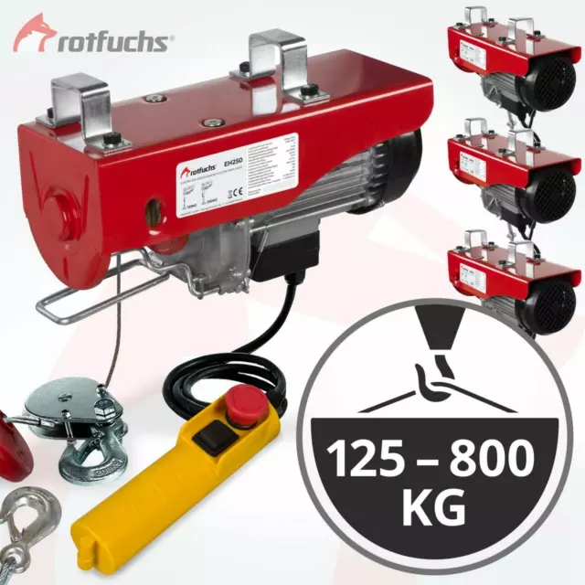 Rotfuchs® Elektrische Seilwinde Motorwinde Hub Seilhebezug Seilzug Winde Kran