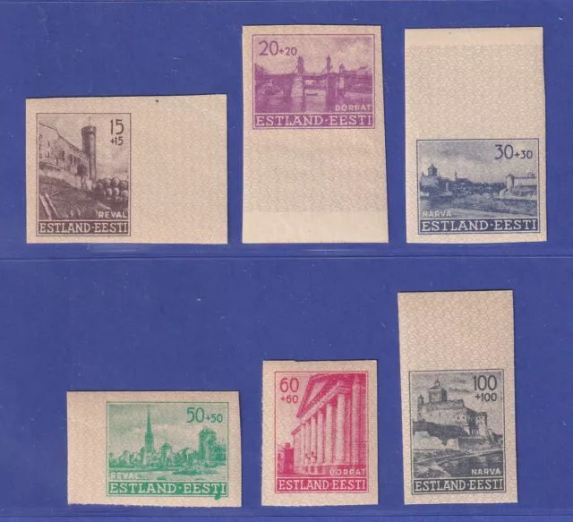 Dt. Besetzung 2. WK Estland 1941 Wiederaufbau Mi.-Nr. 4-9 U postfrisch **