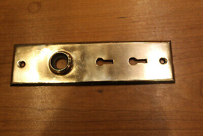 One Antique Bronze / Brass Double Keyhole Rectangular Door Escutcheon  S-63 3