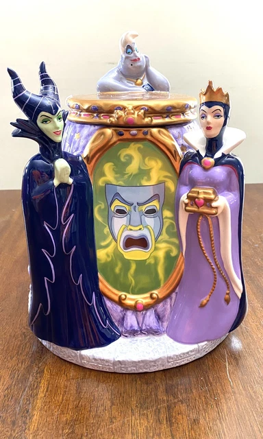 RARE DISNEY VILLAINS Cookie Jar Featuring Maleficent, Evil Queen