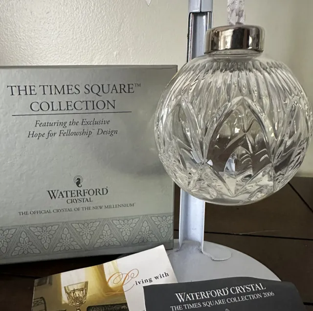 Waterford Crystal The Time Sq Collection Hope For Fellowship Ball Ornament 2006