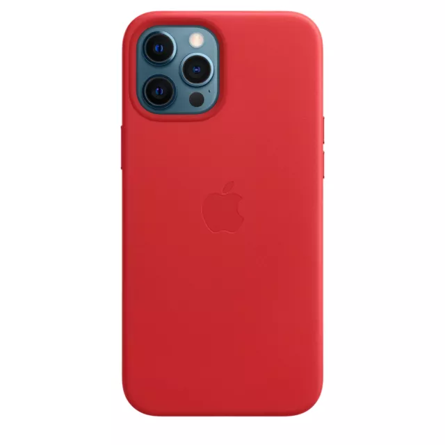 Funda de cuero escarlata profunda para iPhone 12 Pro Max