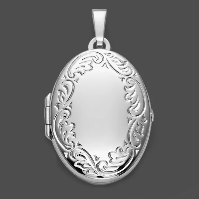 4 Fotos Bilder Foto Medaillon Amulett Anhänger oval mit Kette Echt Silber 925