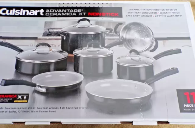 Cuisinart 11-Piece Advantage Ceramica XT Non-Stick Cookware Set - Black; gS Cuisinart 11-Piece Advantage Ceramica XT Non-Stick Cookware Set - Black; gS