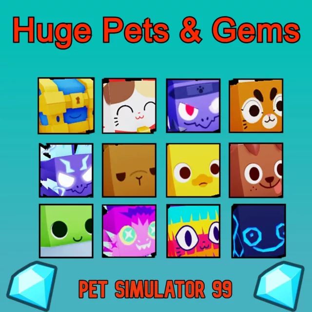 PET SIMULATOR 99 - PS99 - ROBLOX - GEMS - PETS - HUGES - CHEAP AND