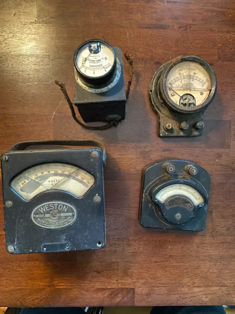 Vintage Lot of 4 Weston & Jewell & Eastman Electrical Instruments Tools