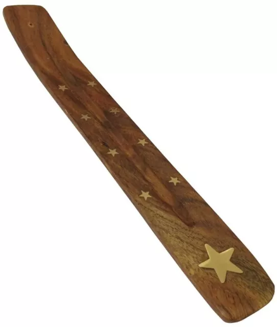 Vintage Wooden Incense Joss Stick Flat Holder Incense Ash Catcher Fragrance