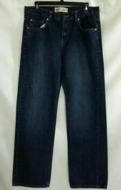 Levis Boys 550 Relaxed Straight Leg Jeans Blue Dark Wash 5 Pocket Denim size 18