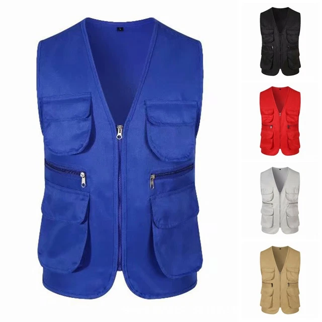 Da Uomo Casual Outdoor Gilet Multi Tasca Viaggiatori Pesca Photography-Director