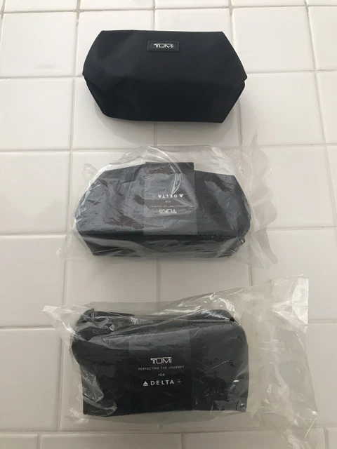 3-Delta Airlines Tumi Flight Travel Amenity Soft Case/Bag