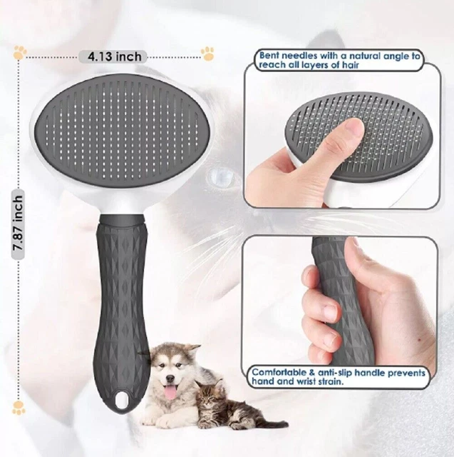 Pet Hair Remover Dog Cat Comb Grooming Massage Deshedding Self Cleaning Brush 2