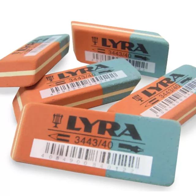 2 x Lyra Pencil & Ink Rubbers Erasers