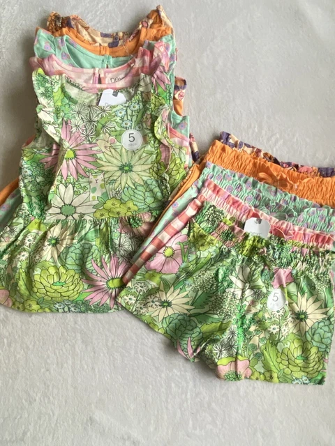 BNWT NEXT girls 10 piece short & top bundle size age 5-6 years