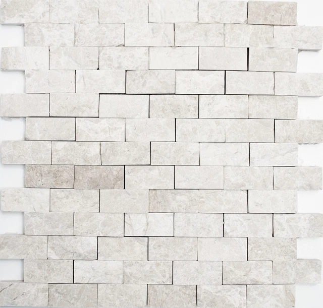 Mosaïque De Verre/pierre/inox Grise – Tapis 30x32cm, Salle De Bain, Cuisine, Méditerranéen