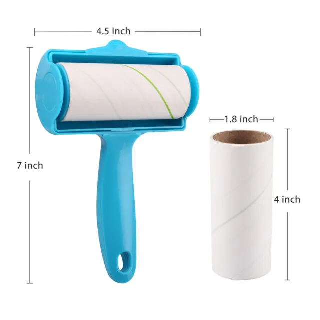 Extra Sticky Lint Roller Set 240 Sheets Pet Dog Cat Hair Removal Brush Remover 8