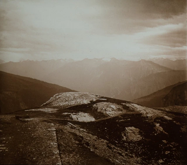 stéréo view, Swiss, alpes du  Valais, vue stéréoscopique, plaque verre 6x13 