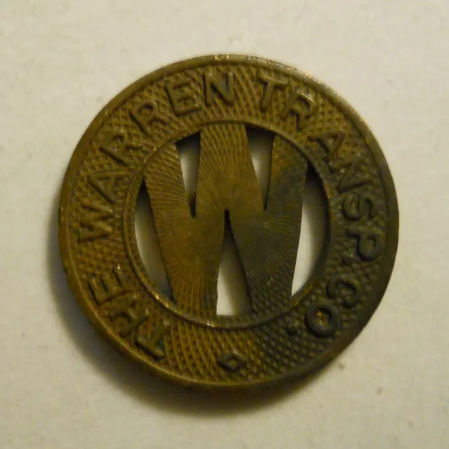 Warren Transportation Company (Ohio) transit token - OH915D