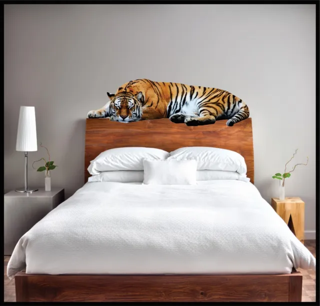 LAZY TIGER - Wall Decal   /  Removable and Reusable  /  Wild Animal Zoo Decor