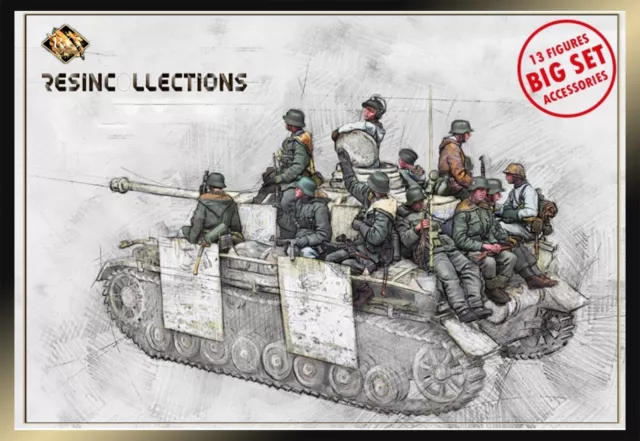 1/35 Resin Figures Model Kit WW2 Tank Crew 13 German Soldier Unpainted (no tank)