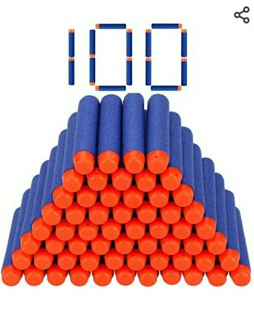 Lot De 400 Balles NERF Phosphorescentes (glow In The Dark) - Souples Et Bleues - Recharges