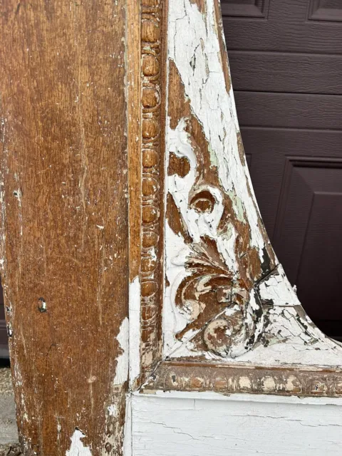 Antique Vintage Carved Wood Entry Door 8
