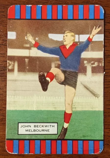 1955 Coles VFL Card - Series 3, John Beckwith Melbourne Football Club.